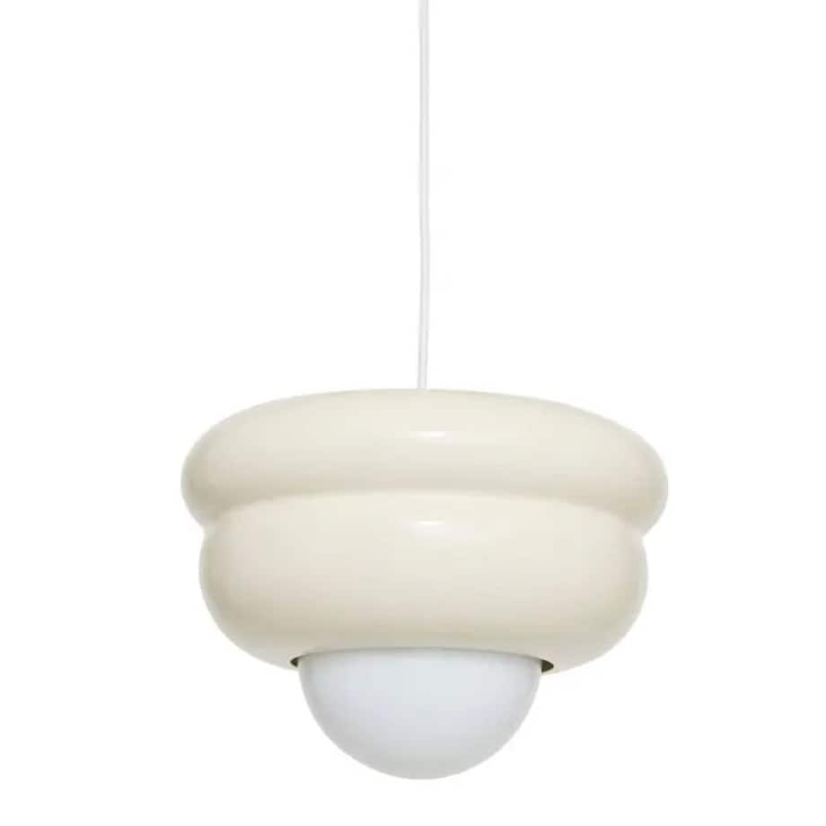 Lampa wisząca, metal+szkło, Patty, kremowa
