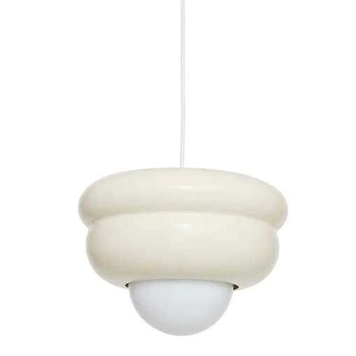 Lampa wisząca, metal+szkło, Patty, kremowa