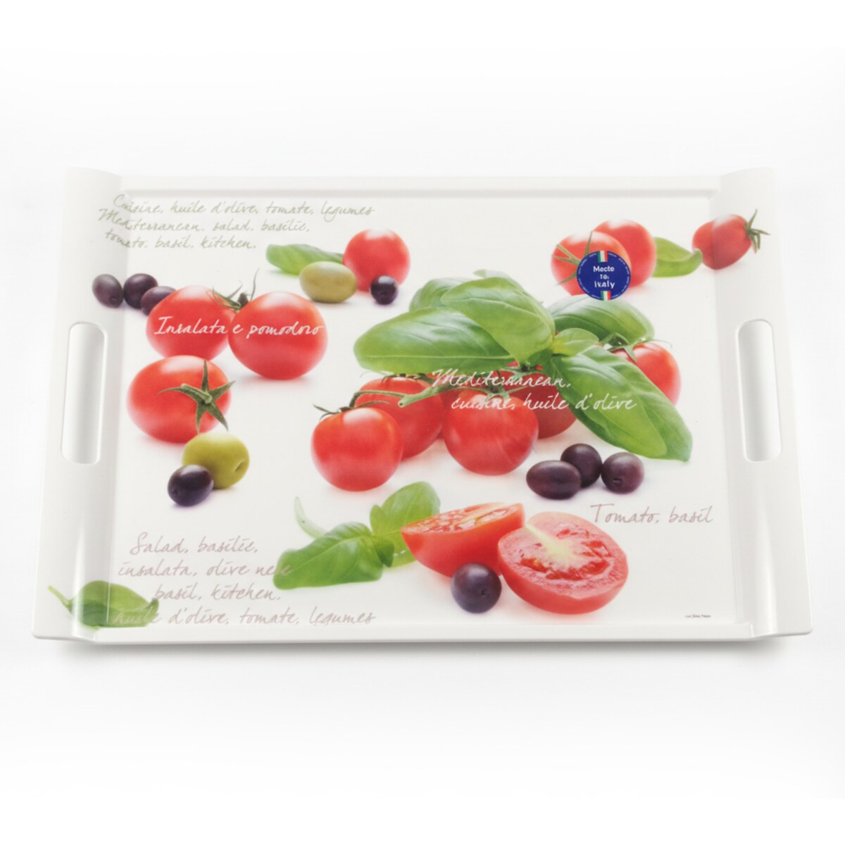 Taca do serwowania Nuova R2S 40x27 cm – Melamina – Wzór Pomidory i Bazylia