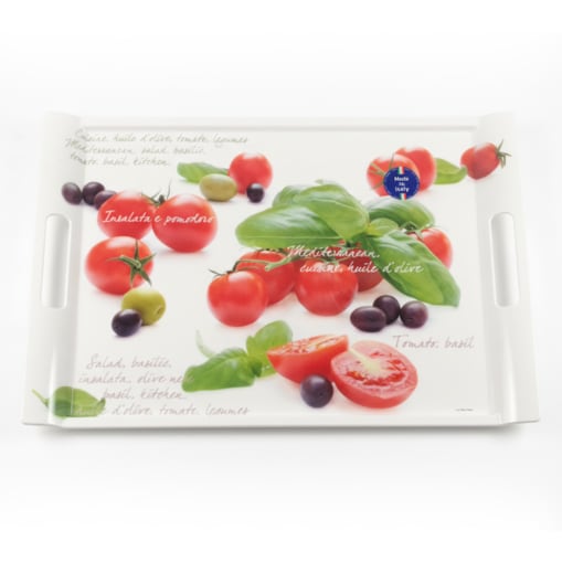 Taca do serwowania Nuova R2S 40x27 cm – Melamina – Wzór Pomidory i Bazylia