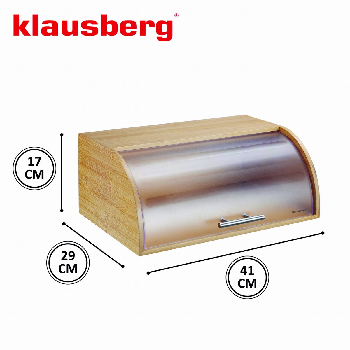 Chlebak bambusowy drewniany 41cm pojemnik na pieczywo chleb bułki KLAUSBERG