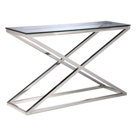 Konsola do jadalni New Yorker NY-C1421S Cosmolight szklana srebrna