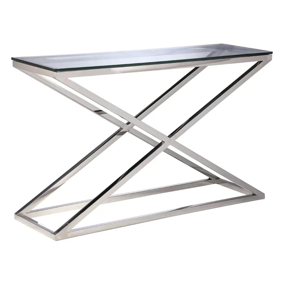 Konsola do jadalni New Yorker NY-C1421S Cosmolight szklana srebrna