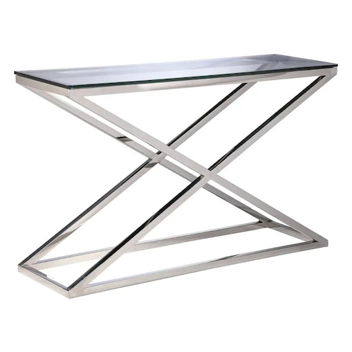 Konsola do jadalni New Yorker NY-C1421S Cosmolight szklana srebrna