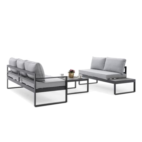 MEBLE OGRODOWE ALUMINIOWE NAROŻNIK NICEA SZARA PRAWA