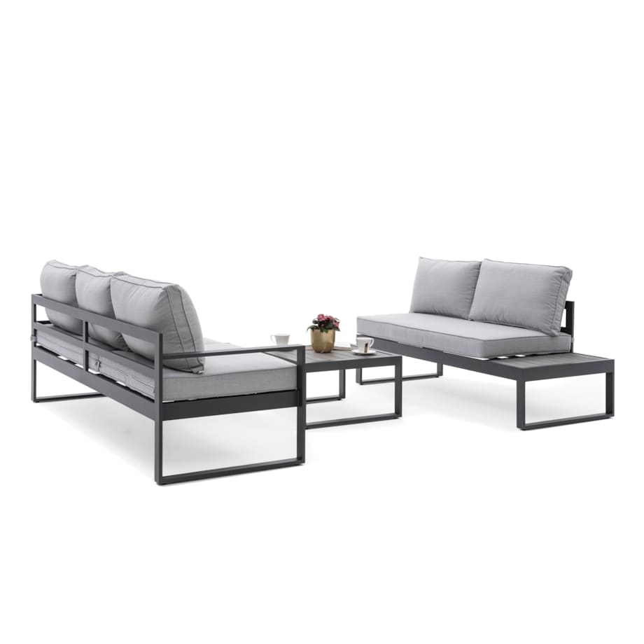 MEBLE OGRODOWE ALUMINIOWE NAROŻNIK NICEA SZARA PRAWA