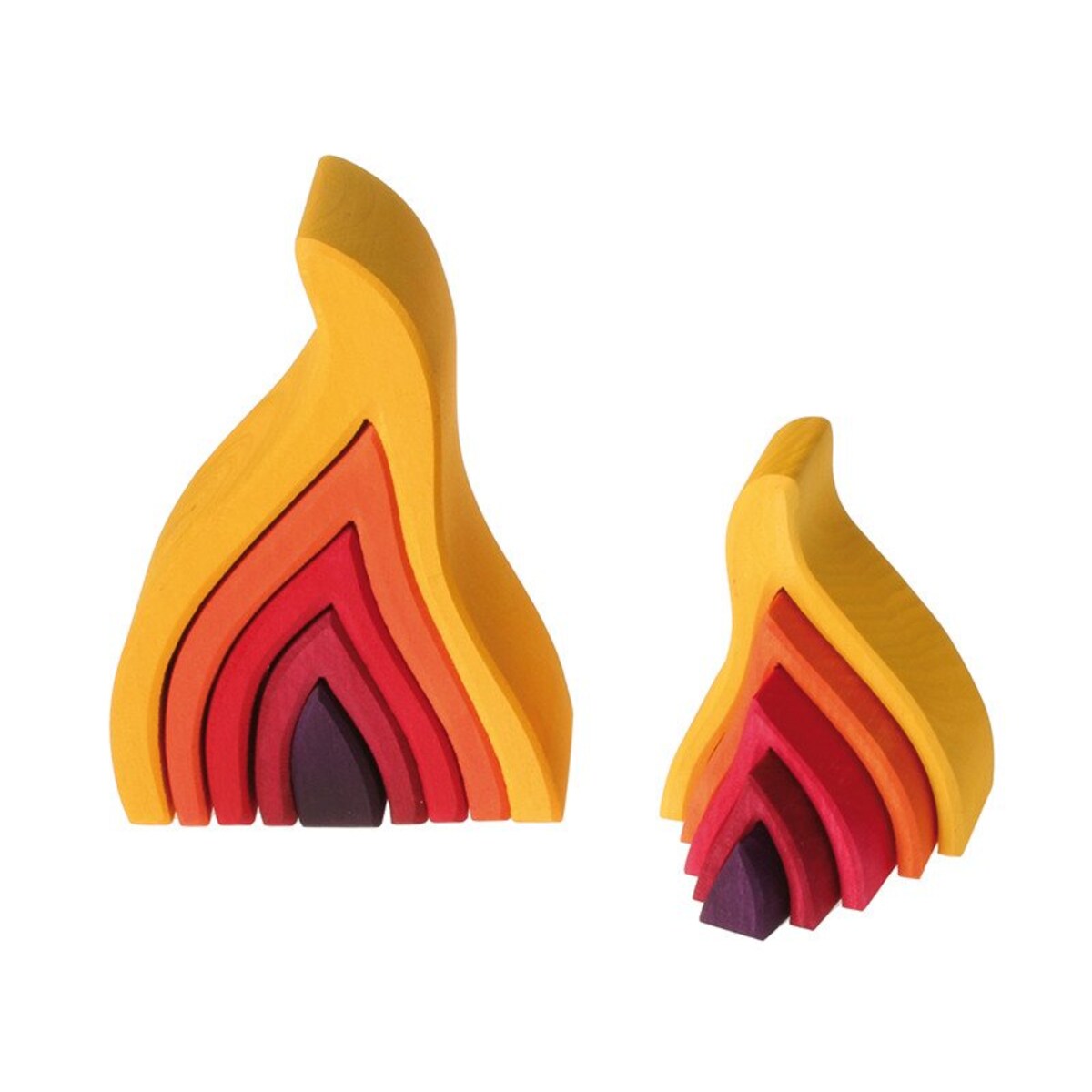 Kształt Ogień - drewniane klocki Grimm's czerwone 1+