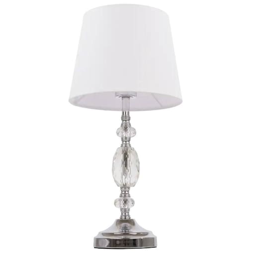 Klasyczna LAMPKA biurkowa MONACO  T01885WH Cosmolight stojąca LAMPA abażurowa do sypialni biała