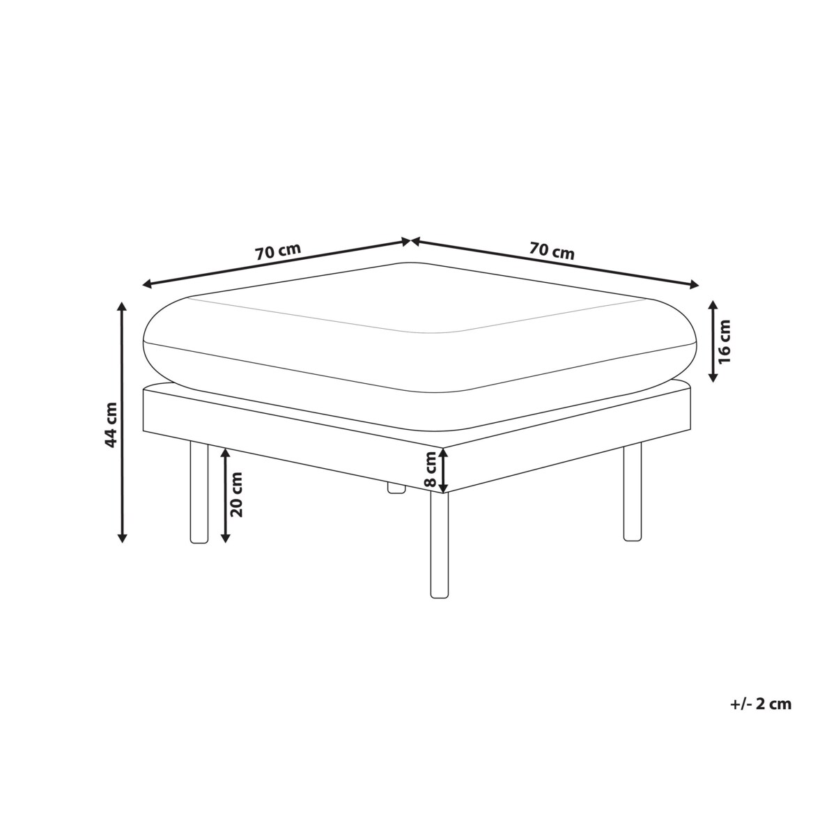 Otomana welurowa szara VINTERBRO
