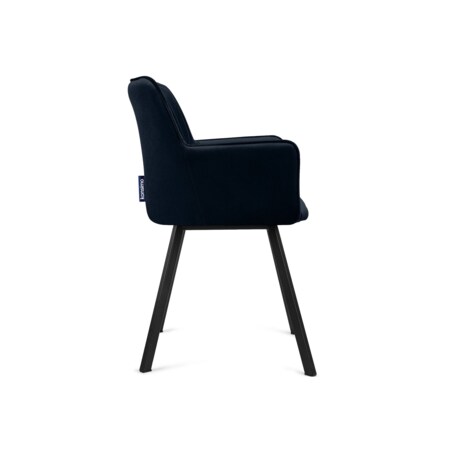 KONSIMO PYRUS welurowe krzesło  ciemnoniebieskie