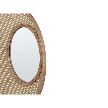 Rattanowe okrągłe lustro ścienne ⌀ 60 cm naturalne PALAU