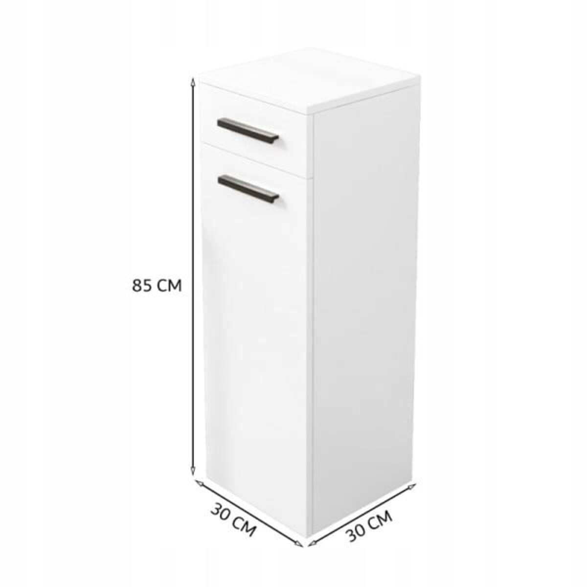 Regał biurowy z szufladą półkami słupek szafka stojąca biały loft 85 cm