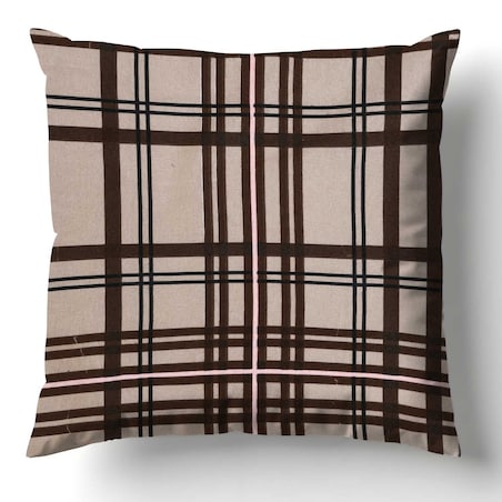 Poszewka flanelowa 40x40 Manhattan Brown, brązowa w kratę, Flanelove, Darymex