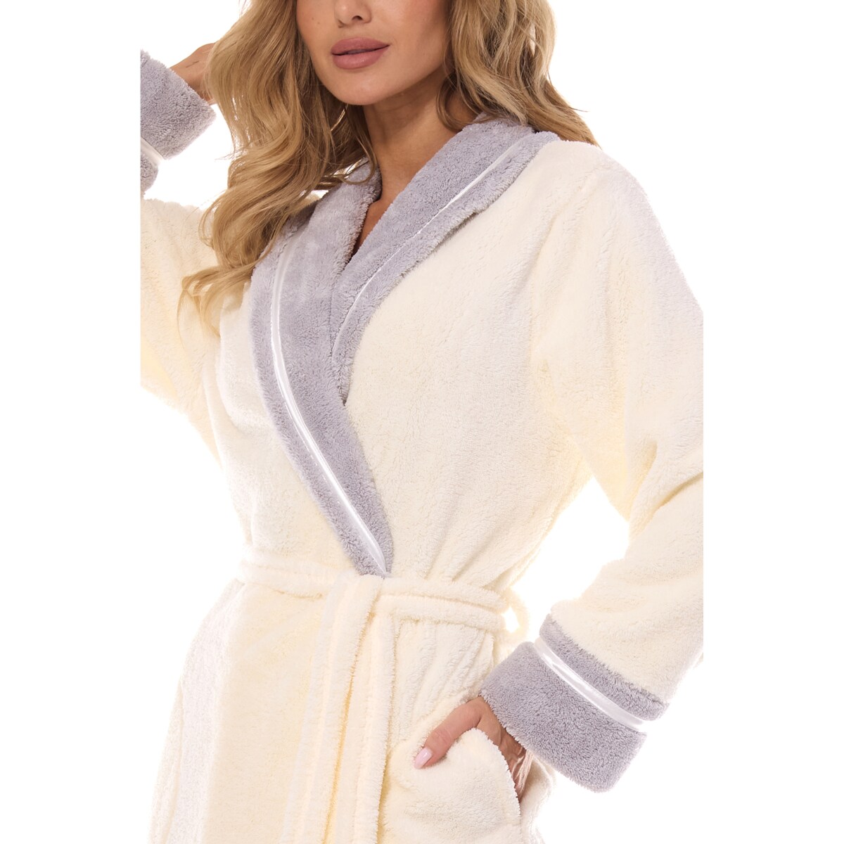 Szlafrok Madame Long 2409 Ecru Ecru, XXL