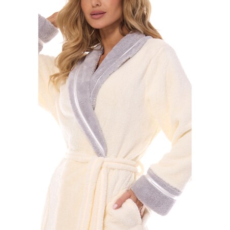 Szlafrok Madame Long 2409 Ecru Ecru, XXL