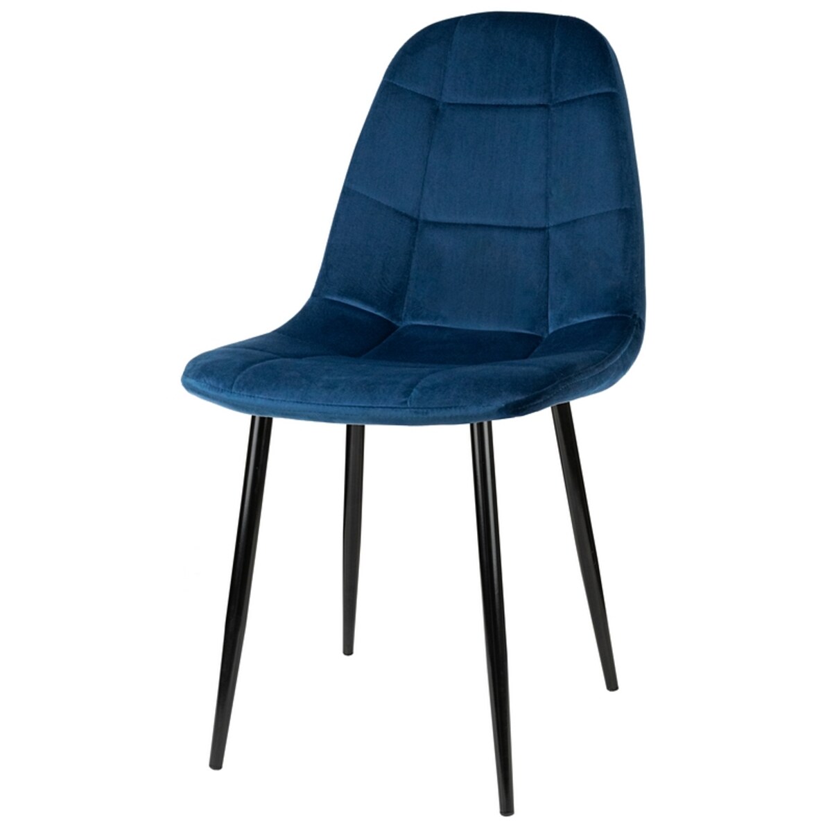 Krzesło tapicerowane granatowe welur nowoczesne pikowane