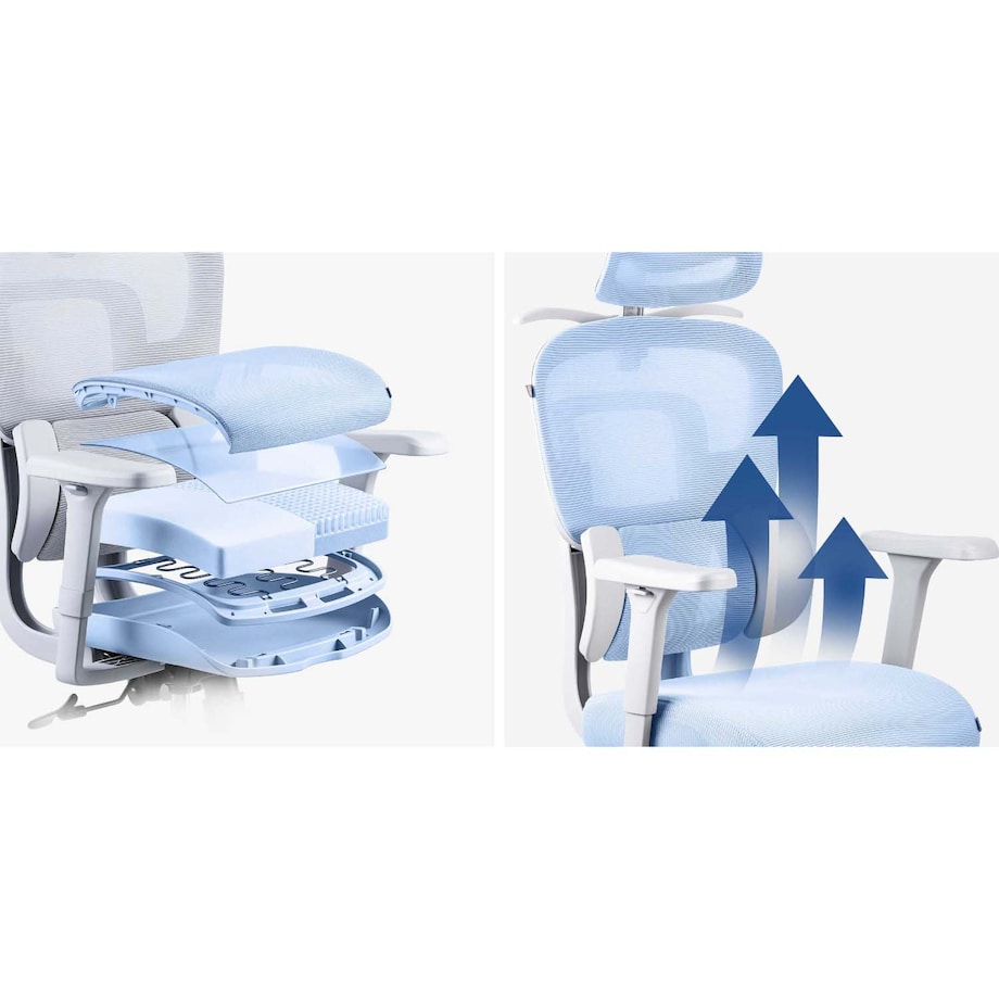 Fotel biurowy obrotowy Sofotel Talin ergonomiczny regulowany z mikrosiatką szary