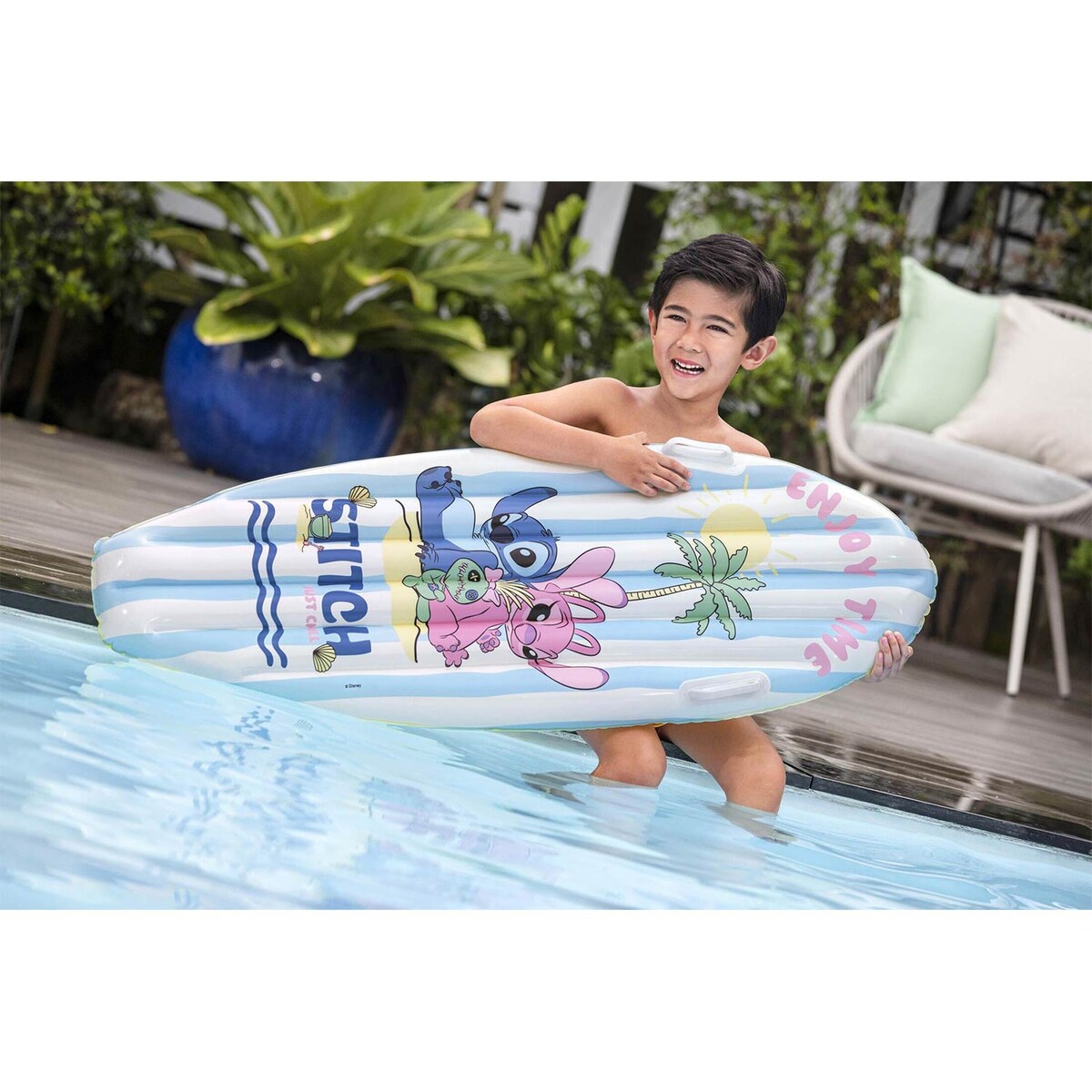 Dmuchana deska do pływania Bestway 9104V Stitch Surfing materac dla dzieci