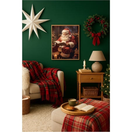 Poster Story, Plakat, Obraz - Święty Mikołaj z Książką, wymiary 70 x 100 cm