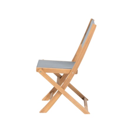 Zestaw 2 krzeseł ogrodowych akacjowy jasne drewno z szarym CESANA