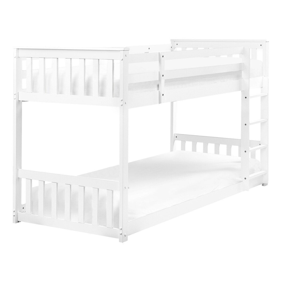 Łóżko piętrowe drewniane 90 x 200 cm białe LAZER