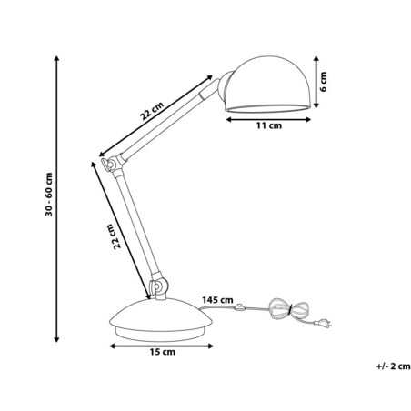 Lampa biurkowa regulowana metalowa biała HELMAND