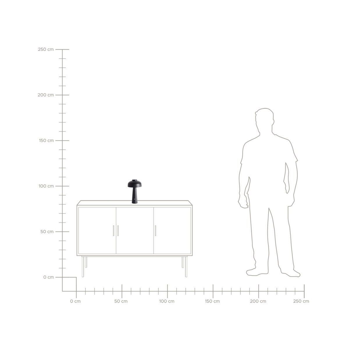 Bezprzewodowa lampa stołowa LED AGUSAN Ze ściemniaczem Metal Czarny