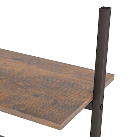 vidaXL Regał drabina z 5 półkami, ciemnobrązowo-czarny, 64x34x185,5 cm
