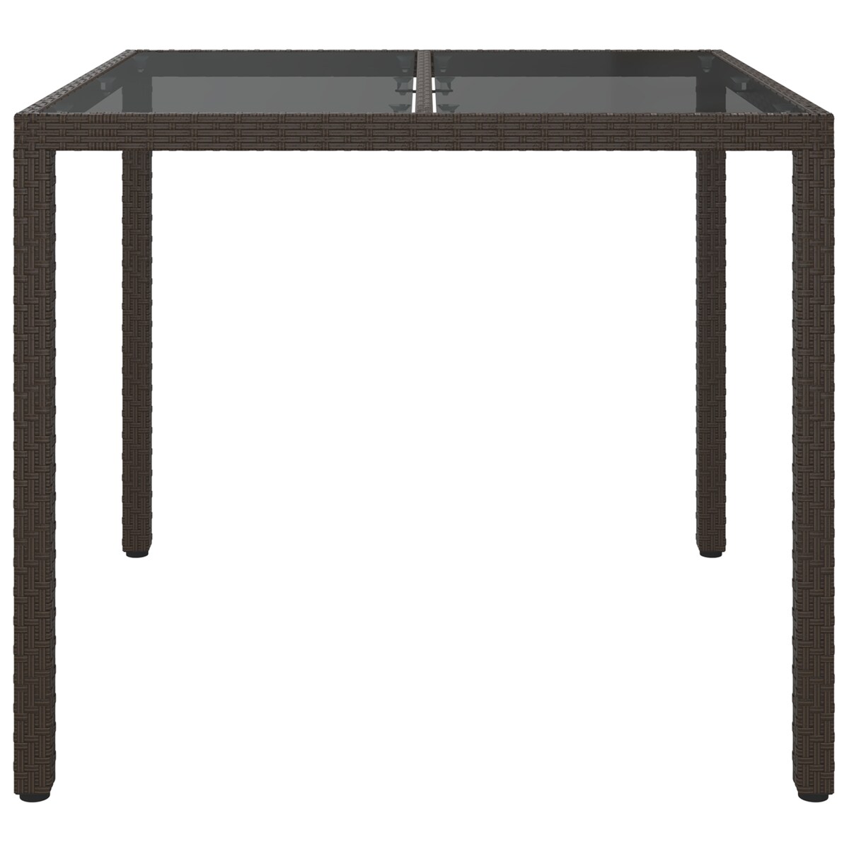vidaXL Stół do jadalni w ogrodzie Brązowy 90x90x75 cm Polirattan
