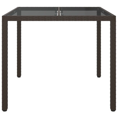 vidaXL Stół do jadalni w ogrodzie Brązowy 90x90x75 cm Polirattan