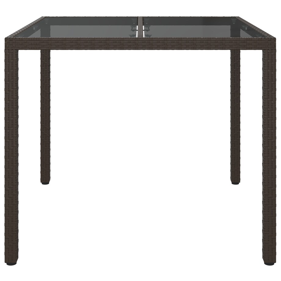 vidaXL Stół do jadalni w ogrodzie Brązowy 90x90x75 cm Polirattan