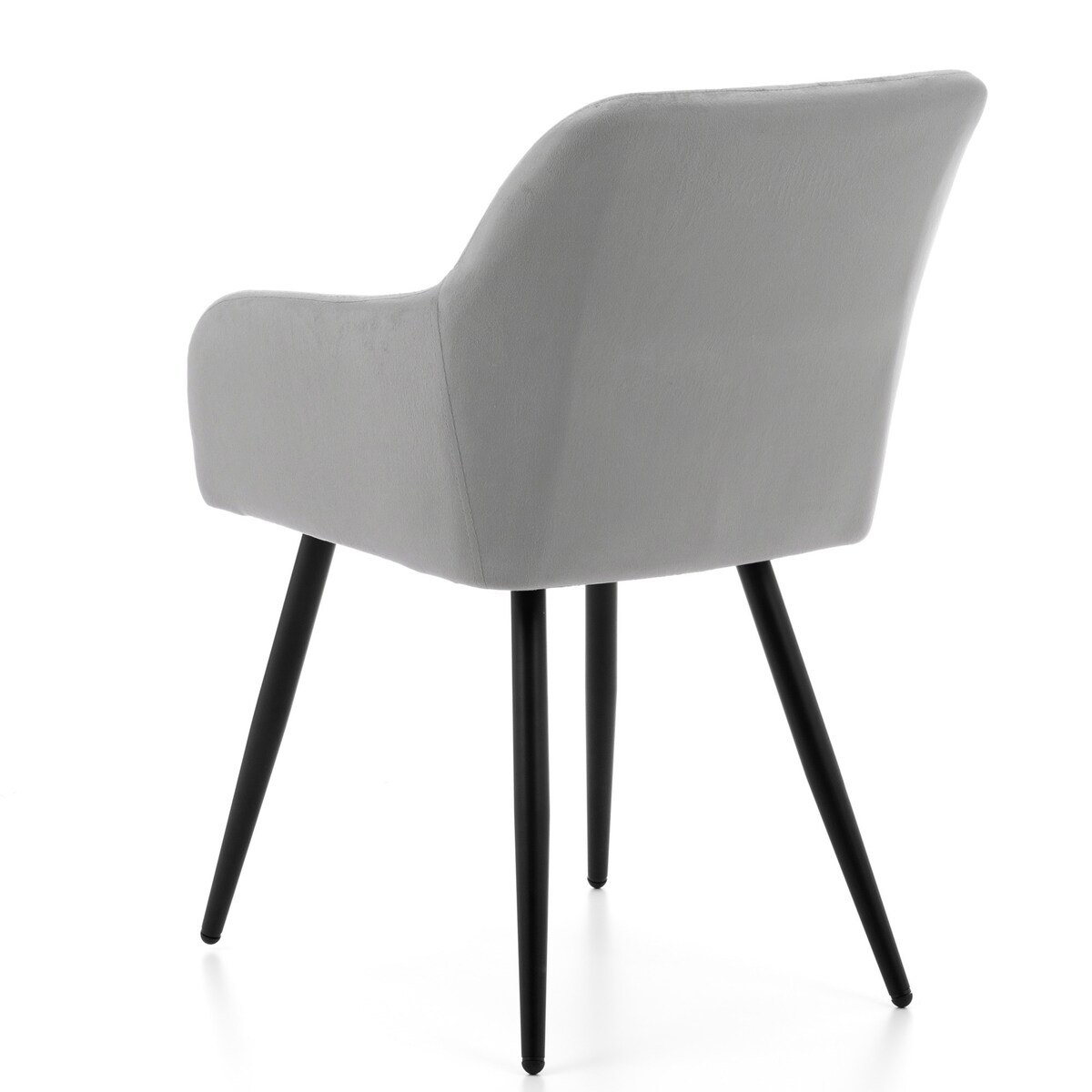 Krzesło tapicerowane TODI welur do salonu jadalni pikowane jasnoszare