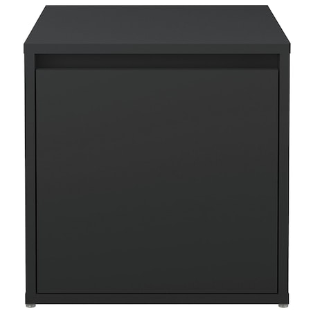 vidaXL Puf z szufladą, czarny, 40,5x40x40 cm, materiał drewnopochodny