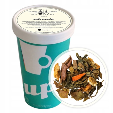 Herbata biała ZDROWIE rumianek kwiat dziewanny spirulina pomarańcza 60g