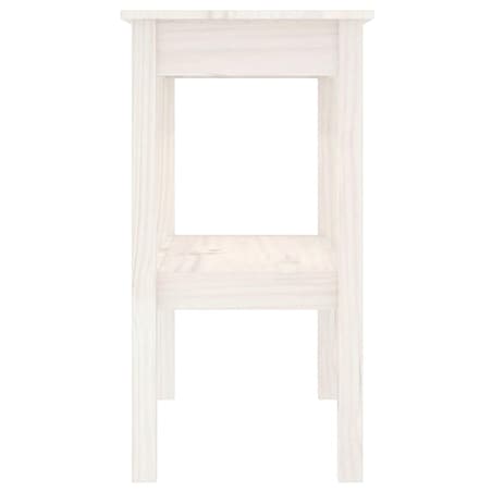 vidaXL Stolik konsolowy, biały, 80x40x75 cm, lite drewno sosnowe