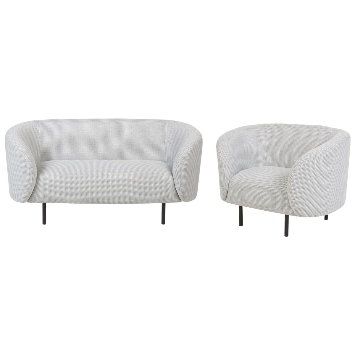 Komplet wypoczynkowy LOEN Czarny/ biały dla 3 osób