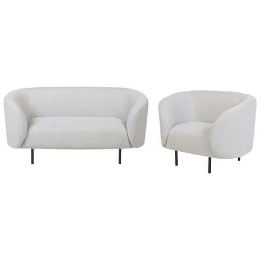 Komplet wypoczynkowy LOEN Czarny/ biały dla 3 osób