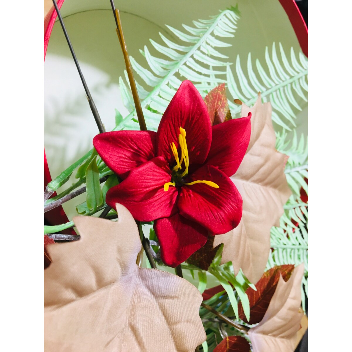 duży KWIATY MYDLANE lilia bordowa do bukietów stroika flower box podarunek