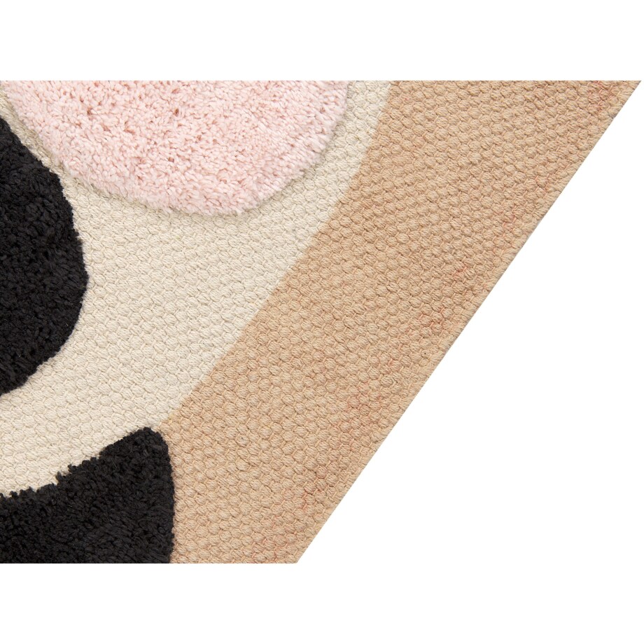 Dywan dziecięcy bawełniany motyw pandy 80 x 150 cm beżowy BUNAN