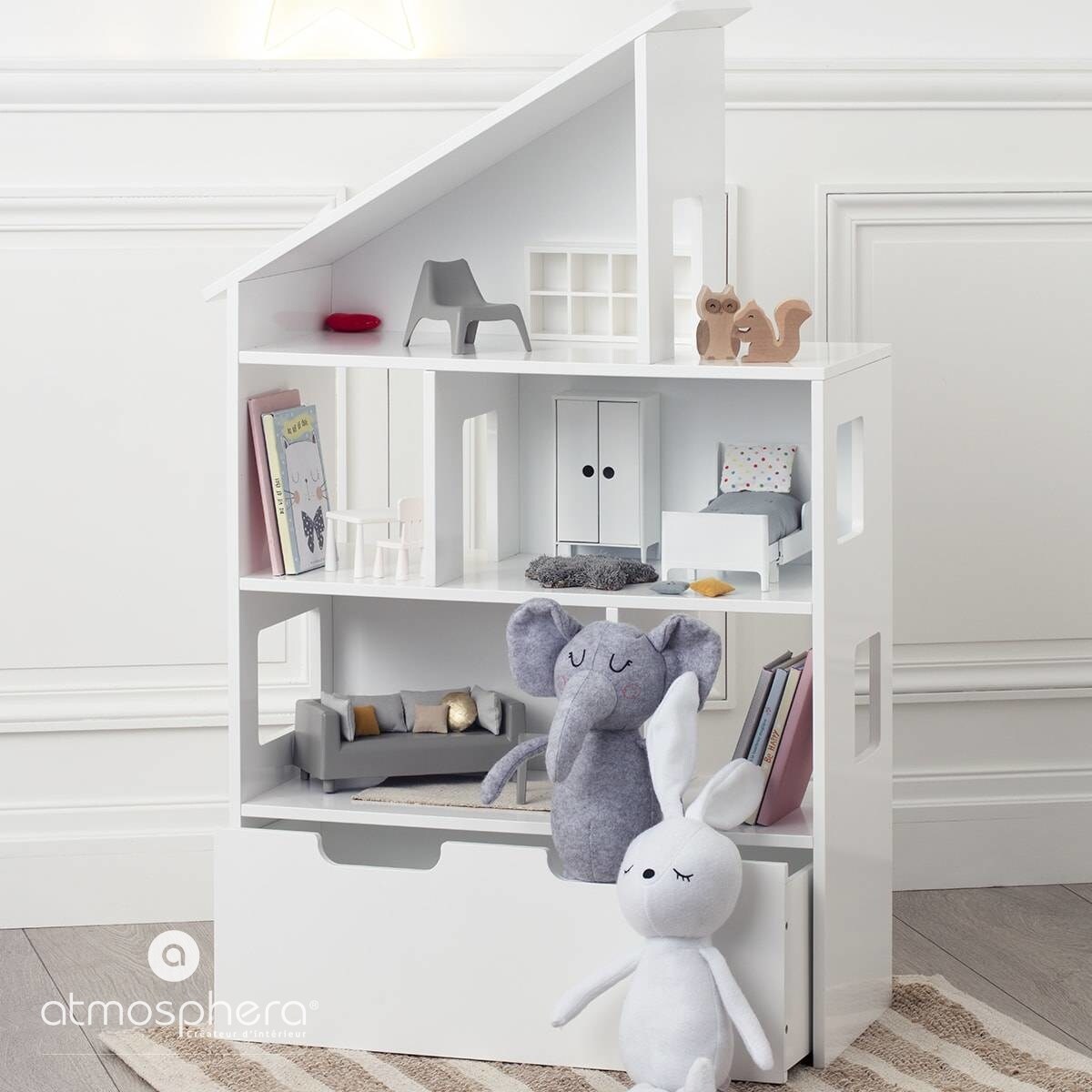 Biblioteczka dla dzieci, ze schowkiem na zabawki