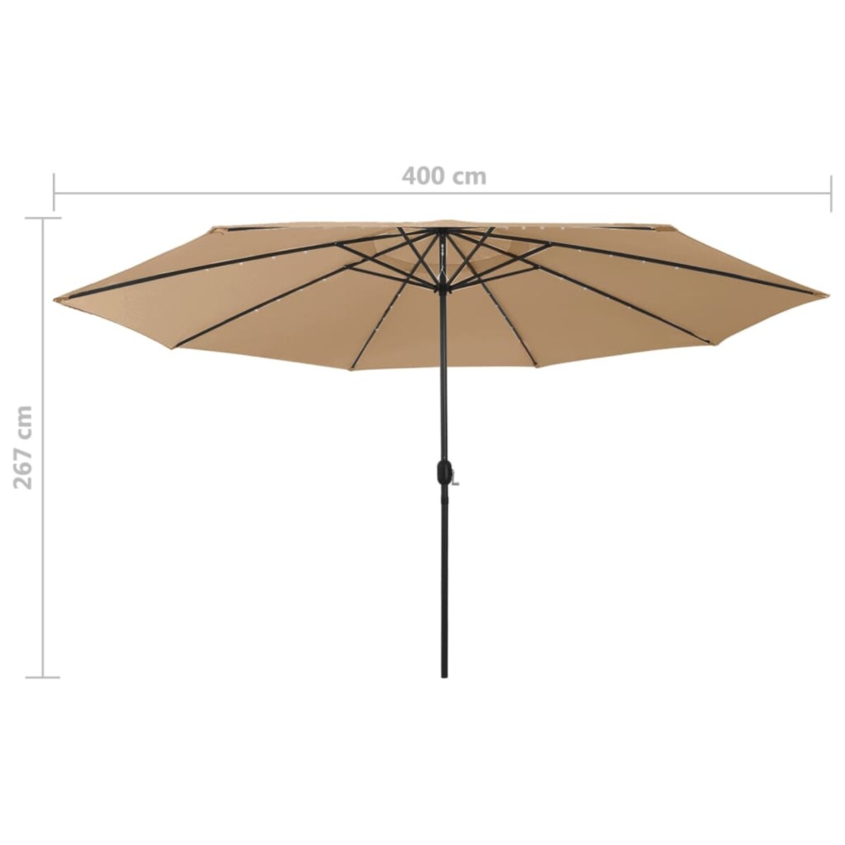 vidaXL Parasol ogrodowy z LED, 400 cm, taupe