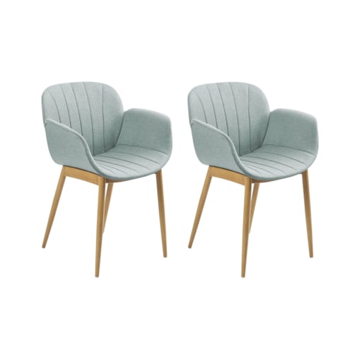 Zestaw 2 krzeseł do jadalni miętowy ALICE