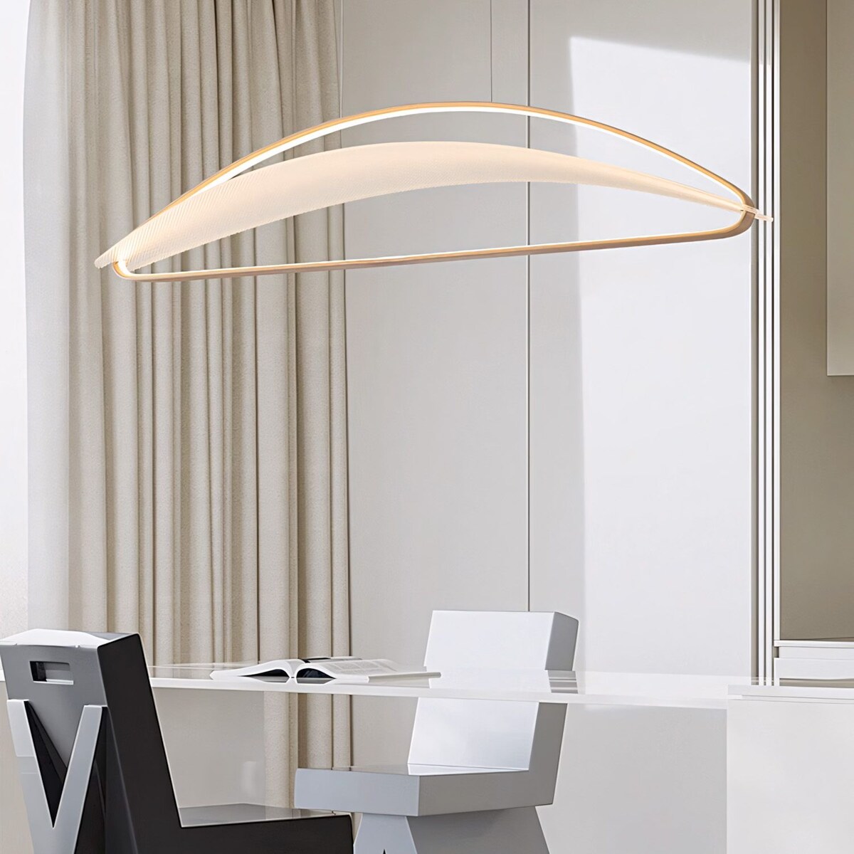 Lampa Sufitowa Wisząca G124-Cp Led Złoty, Metal, Tworzywo Sztuczne