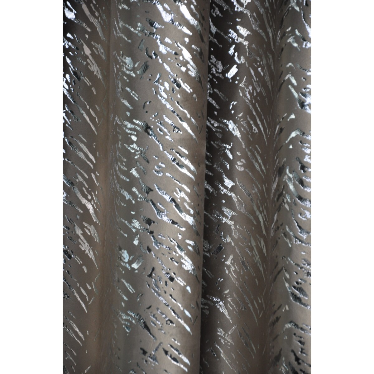 zasłona welurowa "velvet glow" srebrny print 140x250 cm beż