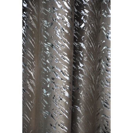 zasłona welurowa "velvet glow" srebrny print 140x250 cm beż