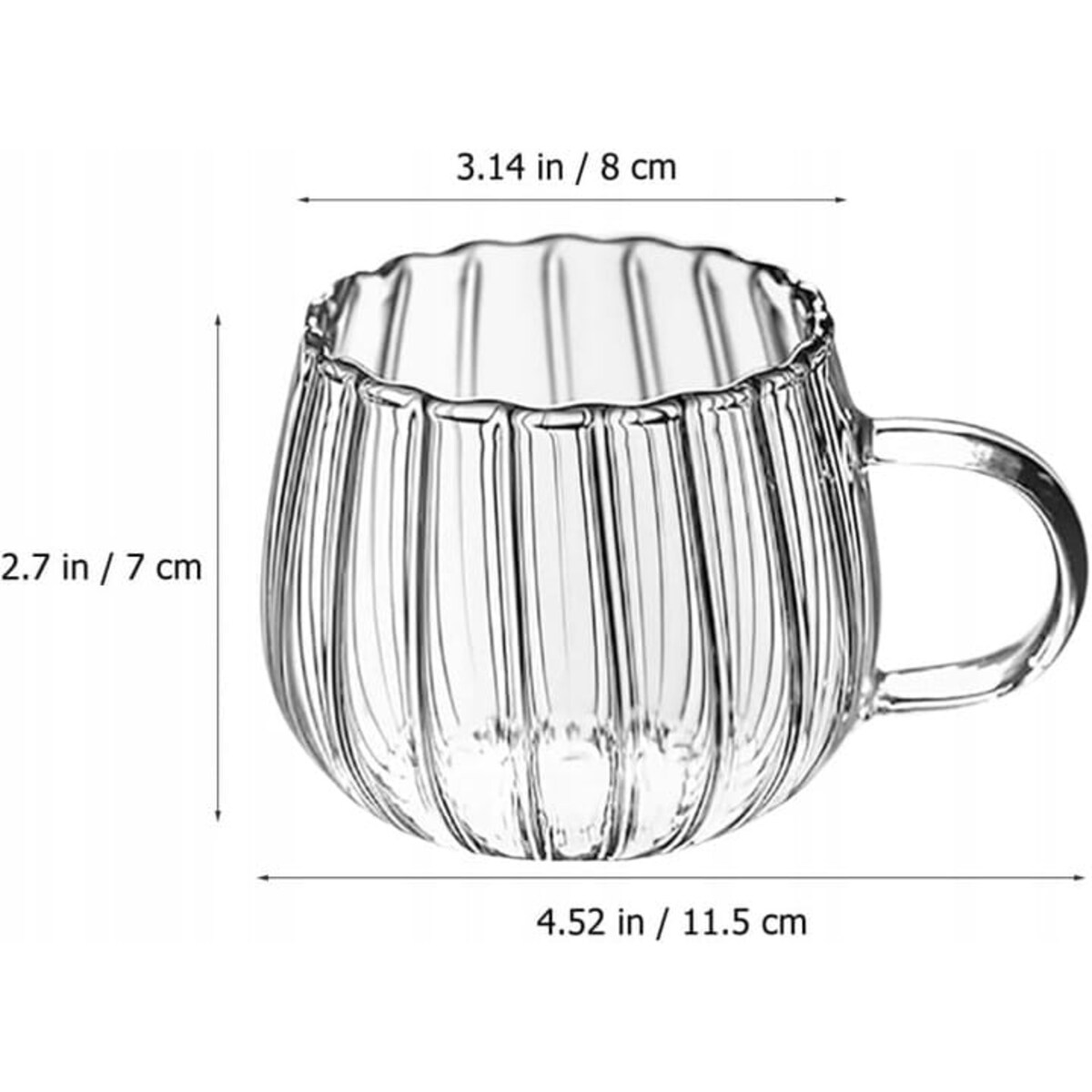 Szklanka kubek Bergman z uchwytem ryflowana do kawy herbaty 400ml 1szt