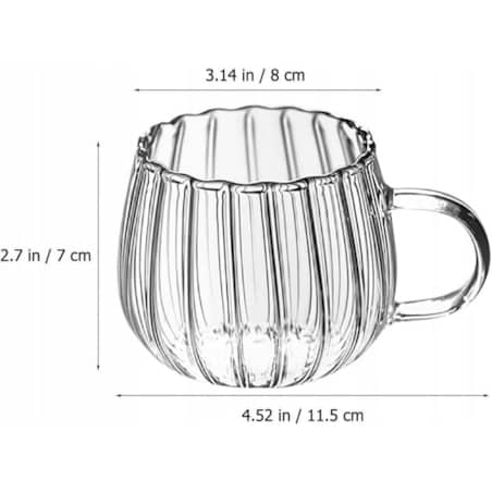 Szklanka kubek Bergman z uchwytem ryflowana do kawy herbaty 400ml 1szt