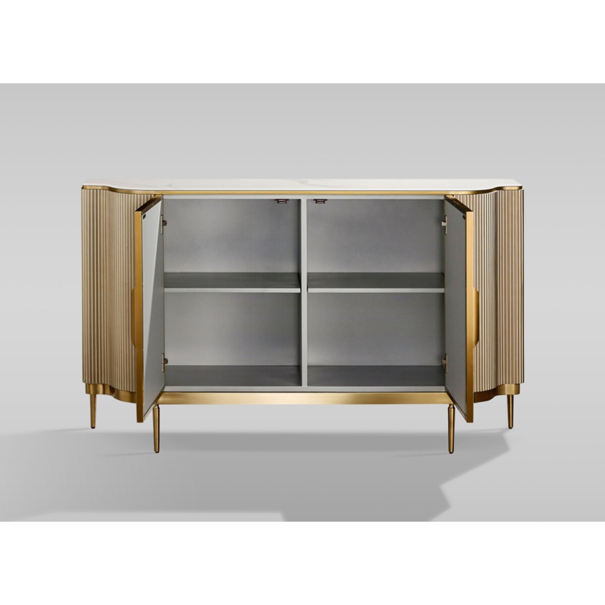 Komoda złota Champion Glamour Premium z muszelkami 150x40x88