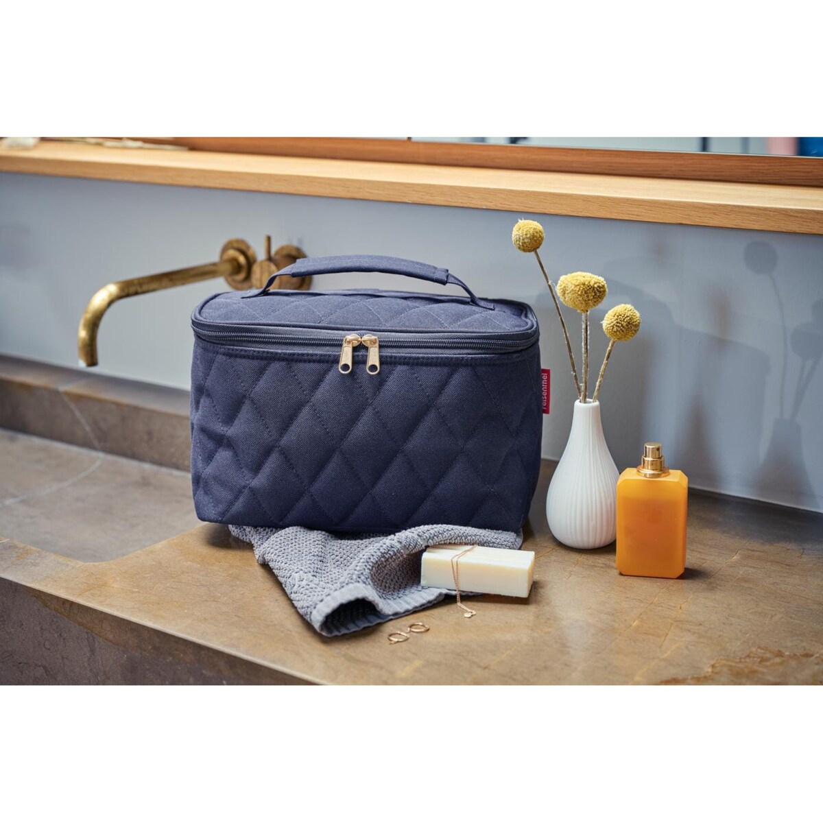Kosmetyczka COSMETIC CASE, rhombus midnight gold