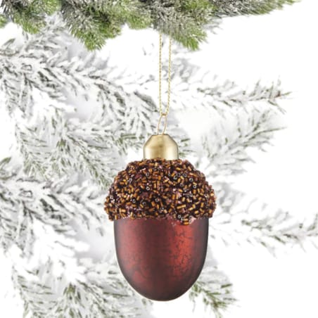 VILLA ITALIA Bombka szklana brązowa ŻOŁĄDŹ 8 cm